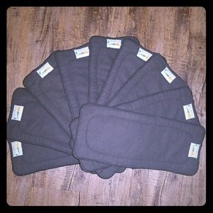 9 Cloth Diaper Inserts - Charcoal Bamboo